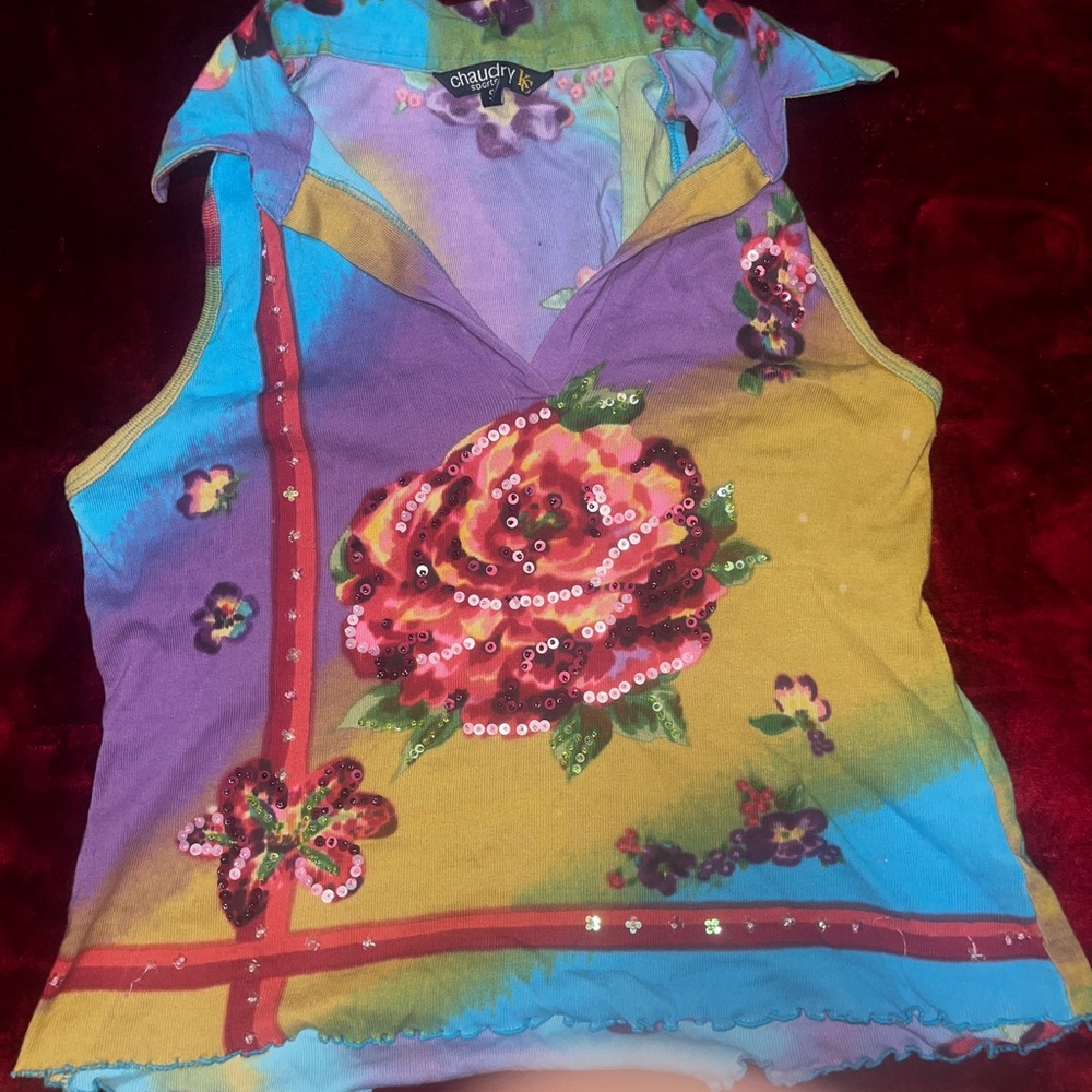 Gorgeous top beaded flower top